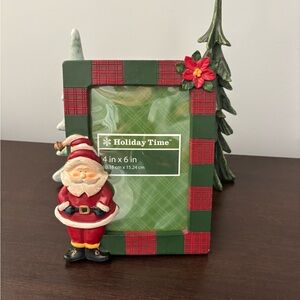 Holiday Time Santa Plaid Frame with Green and Red Accents